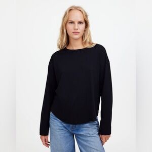 Madewell Relaxed Long-Sleeve Crewneck Tee in Jet Black